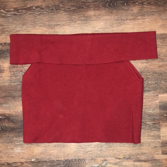 Express Tops - Red OTS Crop Top